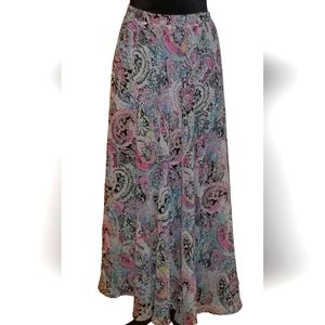 Coldwater Creek Reversible midi skirt paisley & polka dot.